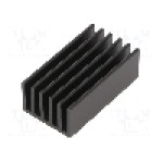 Radiator extrudat, aluminiu, 37.5mm x 21mm, neagra, FISCHER ELEKTRONIK - SK  653  37,5  SA