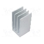 Radiator extrudat, aluminiu, 37.5mm x 35mm, naturala, FISCHER ELEKTRONIK - SK  654  37,5  AL