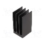 Radiator extrudat, aluminiu, 37.5mm x 35mm, neagra, FISCHER ELEKTRONIK - SK  654  37,5  SA