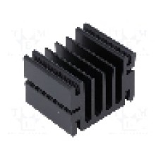 Radiator extrudat, aluminiu, 37.5mm x 46mm, neagra, FISCHER ELEKTRONIK - SK68-37SA