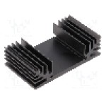 Radiator extrudat, aluminiu, 37.5mm x 65mm, neagra, FISCHER ELEKTRONIK - SK 185 37,5 SA