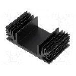 Radiator extrudat, aluminiu, 37.5mm x 65mm, neagra, FISCHER ELEKTRONIK - SK 48 37,5 SA