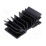 Radiator extrudat, aluminiu, 37.5mm x 70mm, neagra, FISCHER ELEKTRONIK - SK64/37,5/SA1XM3