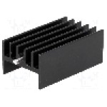 Radiator extrudat, aluminiu, 40mm x 23.3mm, neagra, STONECOLD - HS-123-40