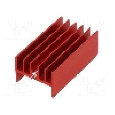 Radiator extrudat, aluminiu, 40mm x 23.3mm, roşie, STONECOLD - HS-123-40/1 RED