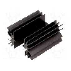 Radiator extrudat, aluminiu, 50.8mm x neagra, STONECOLD - HS-142-50