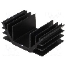 Radiator extrudat, aluminiu, 50mm x 74mm, neagra, STONECOLD - 