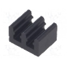 Radiator extrudat, aluminiu, 8mm x 10mm, neagra, FISCHER ELEKTRONIK - ICKSMDO8SA