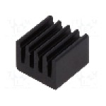 Radiator extrudat, aluminiu, 8mm x 8mm, neagra, FISCHER ELEKTRONIK - ICKSMDN8SA