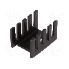 Radiator presat, aluminiu, 19.05mm x 13.21mm, negru, STONECOLD - D01A