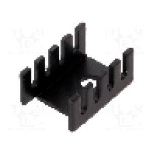 Radiator presat, aluminiu, 19.05mm x 13.21mm, negru, STONECOLD - D02A