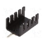 Radiator presat, aluminiu, 19.05mm x 13.21mm, negru, STONECOLD - D02PA