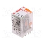 Releu electromagnetic, 110V AC, 6A, 4PDT, serie R4N, RELPOL - R4N-2014-23-5110-WTL