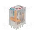Releu electromagnetic, 125V DC, 6A, 4PDT, serie R4N, RELPOL - R4N-2014-23-1125-WT