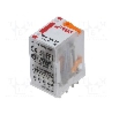 Releu electromagnetic, 12V AC, 6A, 4PDT, serie R4N, RELPOL - R4N-2014-23-5012-WT
