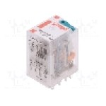 Releu electromagnetic, 12V DC, 20A, 3PDT, serie R3N, RELPOL - R3N-2013-23-1012-WT