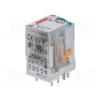 Releu electromagnetic, 12V DC, 6A, 4PDT, serie R4N, RELPOL - R4N-2014-23-1012-WT