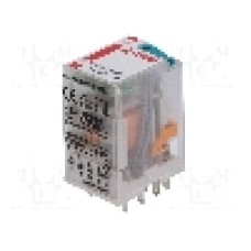 Releu electromagnetic, 220V DC, 6A, 4PDT, serie R4N, RELPOL - R4N-2014-23-1220-WTLD Releu electromagnetic, 220V DC, 6A, 4PDT, serie R4N, RELPOL - R4N-2014-23-1220-WTLD