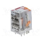 Releu electromagnetic, 230V AC, 6A, 4PDT, serie R4N, RELPOL - R4N-2014-23-5230-WT
