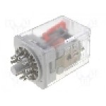 Releu electromagnetic, 24V DC, 10A, 3PDT, serie R15, RELPOL - R15-2013-23-1024-WTD