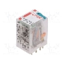 Releu electromagnetic, 24V DC, 6A, 4PDT, serie R4N, RELPOL - R4N-2314-23-1024-WTLD