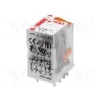 Releu electromagnetic, 48V AC, 6A, 4PDT, serie R4N, RELPOL - R4N-2014-23-5048-WT