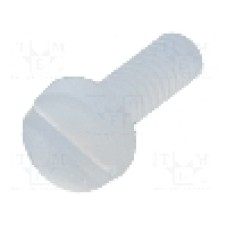 Surub M2, poliamida, lungime 6mm, cap rotund, pas filet 0.4, DREMEC - 8G201M2X06