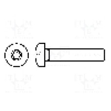 Surub M3, Oţel rezistent la acizi A4, lungime 25mm, buton, pas filet 0.5, BOSSARD - 3183846