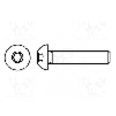 Surub M3, otel, 30mm, cap buton, BOSSARD, M3X30/BN6404 ~ISO7380