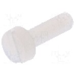 Surub M3, poliamida, lungime 10mm, cap rotund, pas filet 0.5, DREMEC - 8G201M3X10