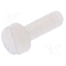 Surub M3, poliamida, lungime 10mm, cap rotund, pas filet 0.5, DREMEC - 8G201M3X10
