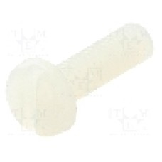 Surub M3, poliamida, lungime 10mm, cap rotund, pas filet 0.5, DREMEC - 8G204M3X10