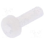Surub M3, poliamida, lungime 10mm, cap rotund, pas filet 0.5, DREMEC - 8G205M3X10