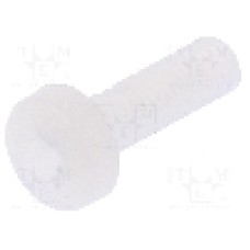 Surub M3, poliamida, lungime 10mm, cap rotund, pas filet 0.5, DREMEC - 8G205M3X10
