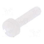 Surub M3, poliamida, lungime 12mm, cap rotund, pas filet 0.5, DREMEC - 8G201M3X12