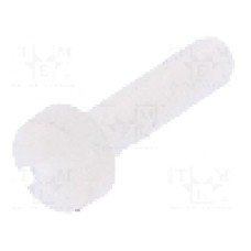 Surub M3, poliamida, lungime 12mm, cap rotund, pas filet 0.5, DREMEC - 8G201M3X12