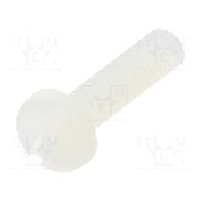 Surub M3, poliamida, lungime 12mm, cap rotund, pas filet 0.5, DREMEC - 8G204M3X12
