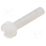Surub M3, poliamida, lungime 16mm, cap rotund, pas filet 0.5, DREMEC - 8G201M3X16