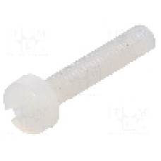 Surub M3, poliamida, lungime 16mm, cap rotund, pas filet 0.5, DREMEC - 8G201M3X16