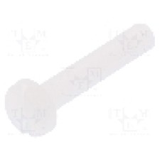 Surub M3, poliamida, lungime 16mm, cap rotund, pas filet 0.5, DREMEC - 8G204M3X16