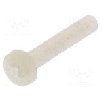 Surub M3, poliamida, lungime 16mm, cap rotund, pas filet 0.5, DREMEC - 8G205M3X16