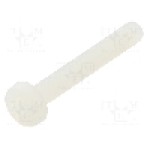 Surub M3, poliamida, lungime 20mm, cap rotund, pas filet 0.5, DREMEC - 8G205M3X20