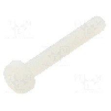 Surub M3, poliamida, lungime 20mm, cap rotund, pas filet 0.5, DREMEC - 8G205M3X20