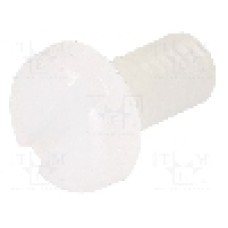 Surub M3, poliamida, lungime 6mm, cap rotund, pas filet 0.5, DREMEC - 8G204M3X06