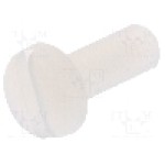 Surub M3, poliamida, lungime 8mm, cap rotund, pas filet 0.5, DREMEC - 8G204M3X08