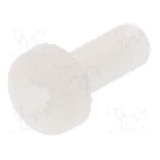 Surub M3, poliamida, lungime 8mm, cap rotund, pas filet 0.5, DREMEC - 8G205M3X08