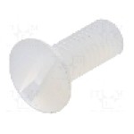 Surub M3, poliamida, lungime 8mm, ingropat, pas filet 0.5, DREMEC - 8G203M3X08