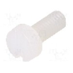 Surub M4, poliamida, lungime 10mm, cap rotund, pas filet 0.7, DREMEC - 8G201M4X10