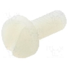 Surub M4, poliamida, lungime 10mm, cap rotund, pas filet 0.7, DREMEC - 8G204M4X10