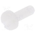 Surub M4, poliamida, lungime 12mm, cap rotund, pas filet 0.7, DREMEC - 8G204M4X12